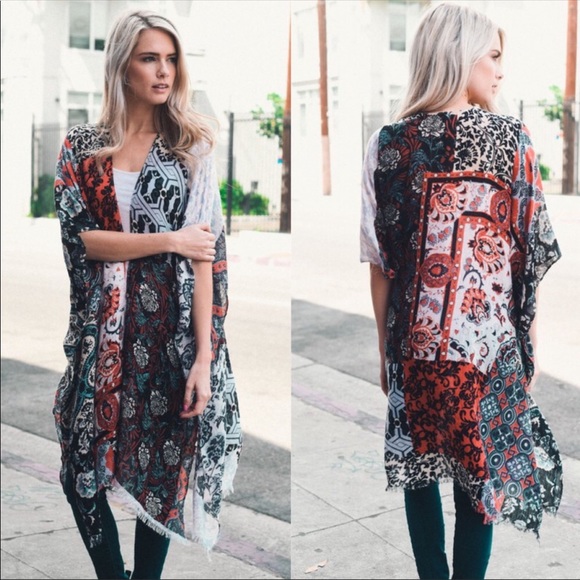 Last!Boho Floral Kimono - Picture 3 of 3